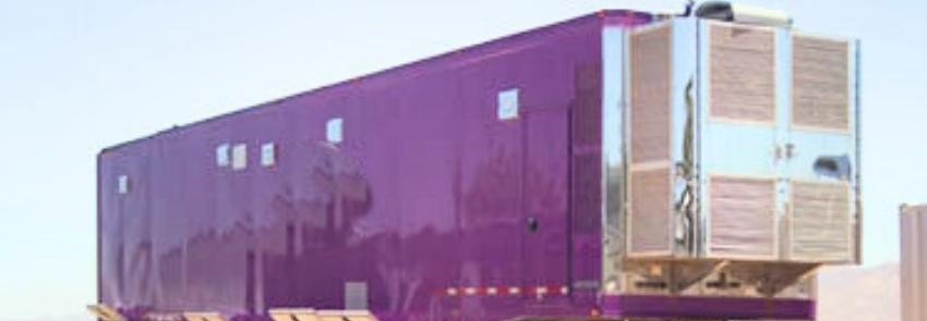 Mobile trailer kitchen staged on site